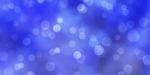 Light BLUE vector pattern with spheres. Abstract decorative design in gradient style with bubbles. Pattern for websites.