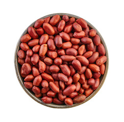 raw peanuts in bowl close-up with clipping path