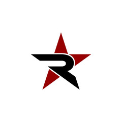 letter R star logo icon template - obrazy, fototapety, plakaty