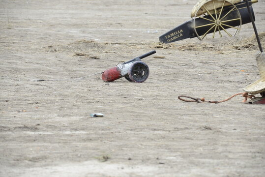 Mini Cannon In Fiesta Of The Battle Of Puebla In Mexico