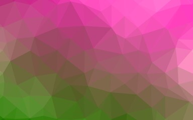 Light Pink, Green vector abstract polygonal texture.