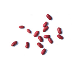 red kidney bean isolated on white background