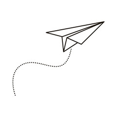 airplane paper flying flat style icon