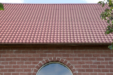  brown modern metal roof tiles in waves