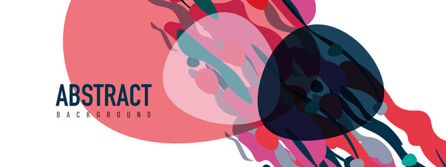 Trendy liquid style shapes abstract design, dynamic vector background for placards, brochures, posters, web landing pages, covers or banners