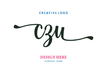 simple CZU lettering logo is easy to understand, simple and authoritative - obrazy, fototapety, plakaty