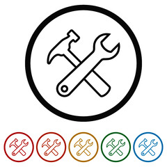 Settings tool ring icon, color set