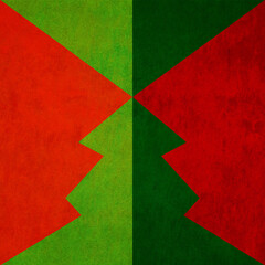 Abstract geometric Christmas tree grunge