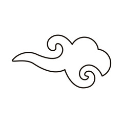 chinese cloud sky line style icon