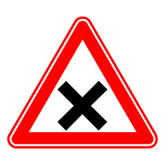 Traffic, road sign. uncontrolled intersection