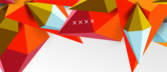 3d low poly abstract shape background vector illustration