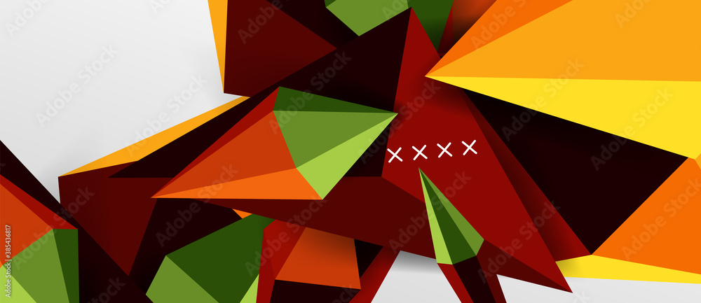 Wall mural 3d low poly abstract shape background vector illustration