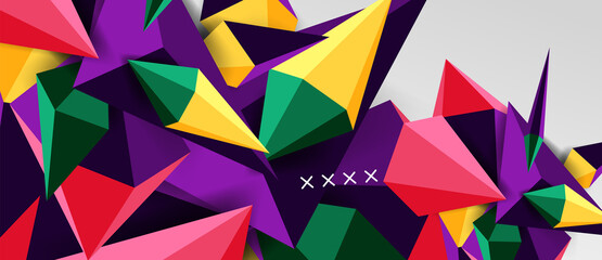 3d low poly abstract shape background vector illustration