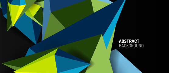 3d low poly abstract shape background vector illustration