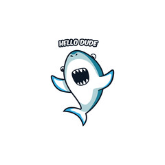 Illustration of A Happy Shark Cartoon With Text