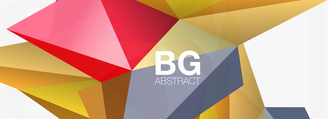 3d mosaic abstract backgrounds, low poly shape geometric design