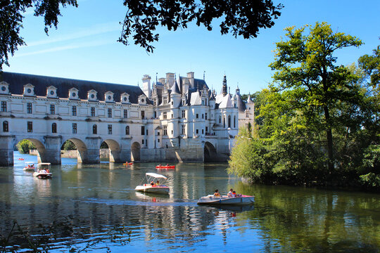 Chenonceau, France - August 18, 2020: The Chateau de Chenonceau in the Loire Valley