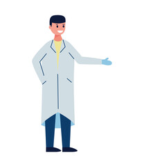 doctor worker avatar character flat style