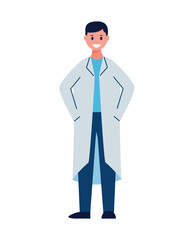 doctor worker avatar character flat style
