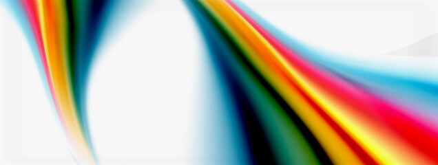 Abstract Background. Smooth flowing lines, blurred waves, rainbow color style stripes. Vector illustrations for covers, banners, flyers and posters and other