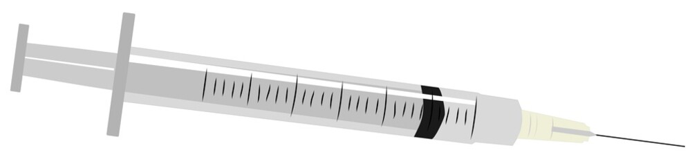Vector illustration on a medical theme. Image of a syringe for the injection of a vaccine against an infectious disease.