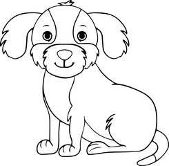 Vector cartoon dog.Cute little dog character, hand drawn vector illustration.Educational Game for Kids.Can be used for t-shirt print, kids wear, baby shower, nursery.