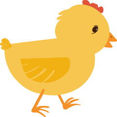 Sweet yellow easter chicken.Little chicks isolated on white background.Cute baby chick, hand drawn vector illustration.Character chicks,colorful drawing illustration for kids.