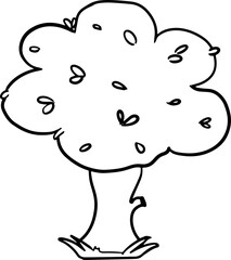 Tree sketch / line art for kids coloring books.  Black and white vector illustration for coloring book.