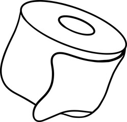 Roll of Paper sketch / line art for kids coloring books.  Black and white vector illustration for coloring book.