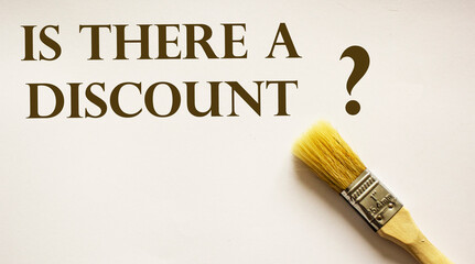 There is a discount, the text is written on a white background with a paint brush