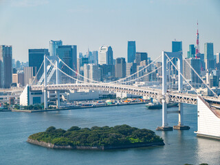 【お台場・フジテレビより】東京都・都市景観・レインボーブリッジ