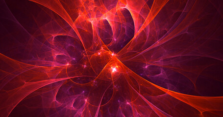 3D rendering abstract multicolor fractal light background