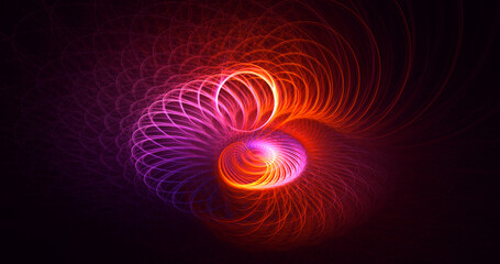 3D rendering abstract multicolor fractal light background