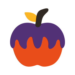 sweet caramel in apple flat style icon