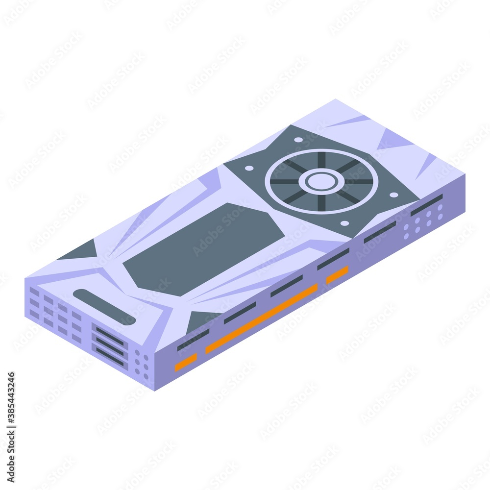 Poster game graphic card icon. isometric of game graphic card vector icon for web design isolated on white 