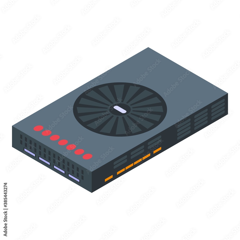Poster hardware graphic card icon. isometric of hardware graphic card vector icon for web design isolated o