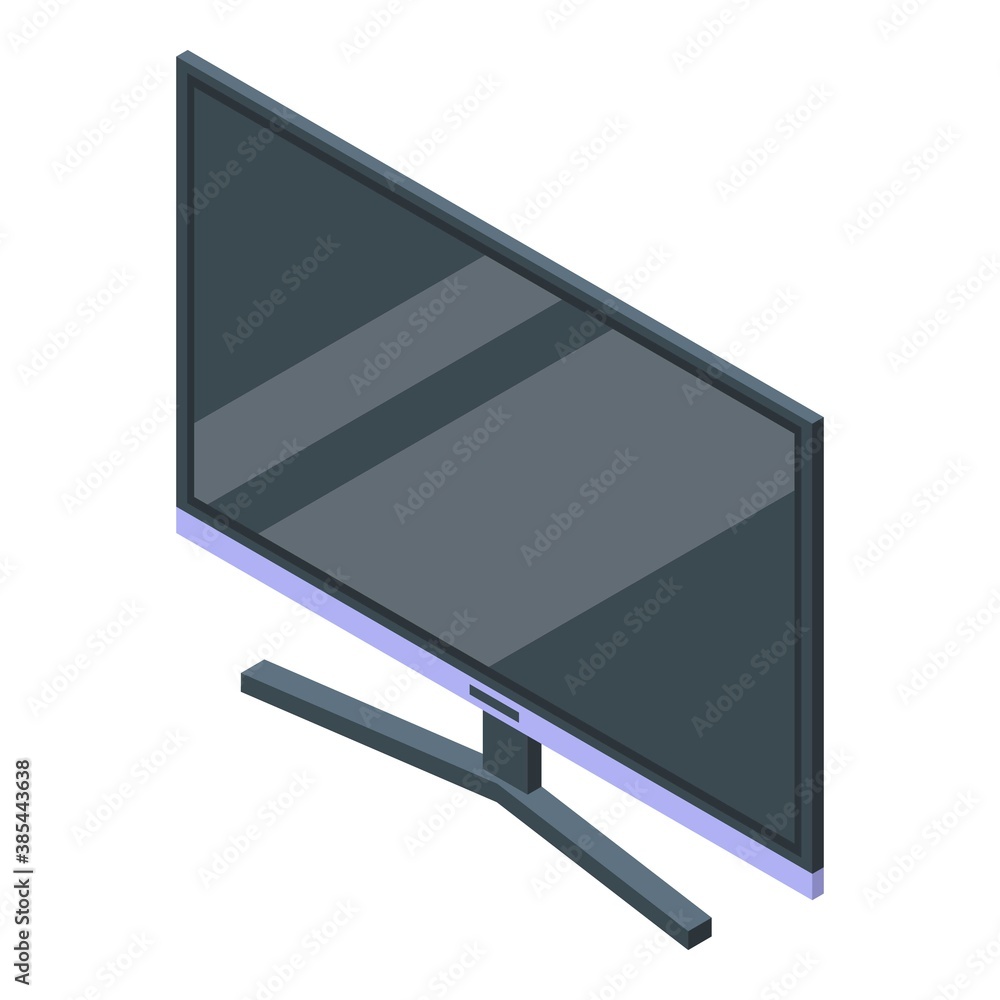 Poster multimedia monitor icon. isometric of multimedia monitor vector icon for web design isolated on whit