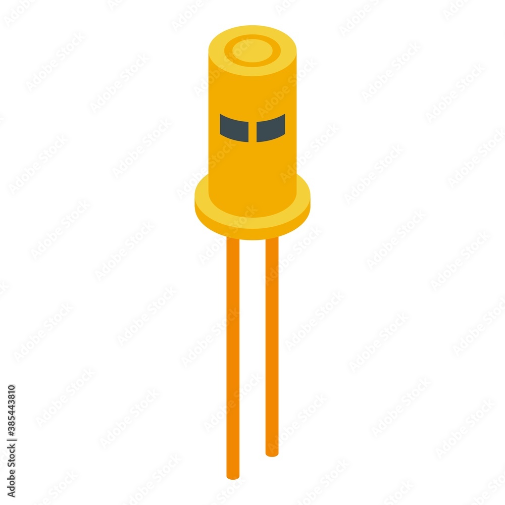 Poster diode emitting icon. isometric of diode emitting vector icon for web design isolated on white backgr