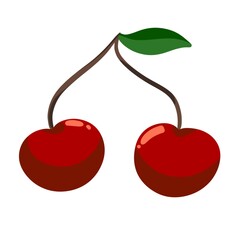cherry with leaf
