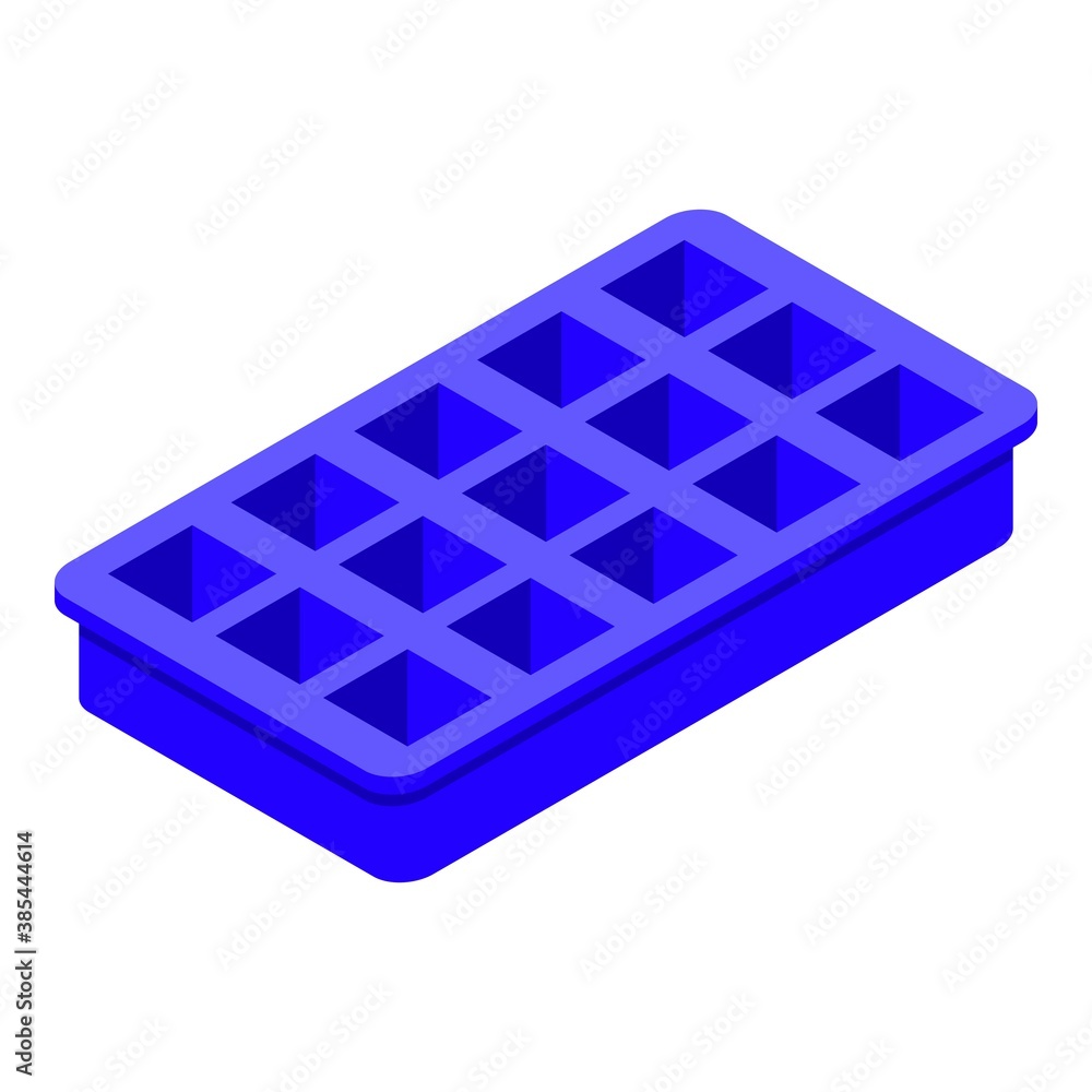 Poster ice cube tray form icon. isometric of ice cube tray form vector icon for web design isolated on whit