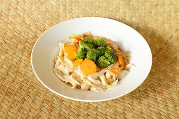 Mushroom cooking with oyster sauce