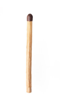 Wooden match with sulfur head isolated on white background