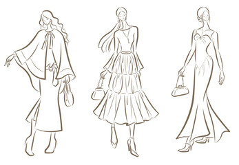 女性のファッションイラスト