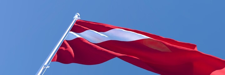 3D rendering of the national flag of Latvia waving in the wind