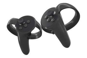 Virtual reality controllers for online and cloud gaming isolated on white