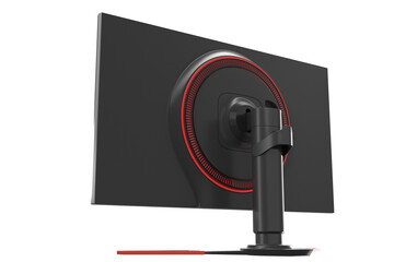 Backlit of back side of professional display for gamers and designers isolated