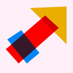 Sagittarius horoscope flatabstract symbol. Zodiac set vector illusration. Sagittarius abstract bright and minimalistic zodiac symbols. Scandinavian design.