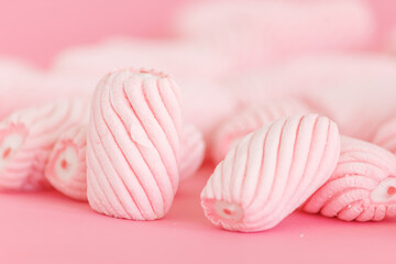 Pink marshmallow candy background