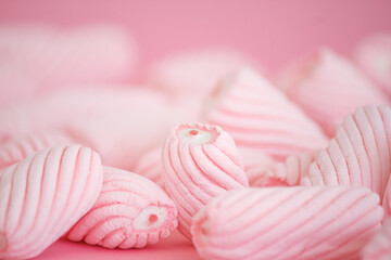 Pink marshmallow candy background