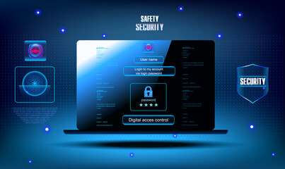 Fototapeta premium Access to your computer via login and password. Access to personal data and login to your account using your username and password. Protecting data on your compute